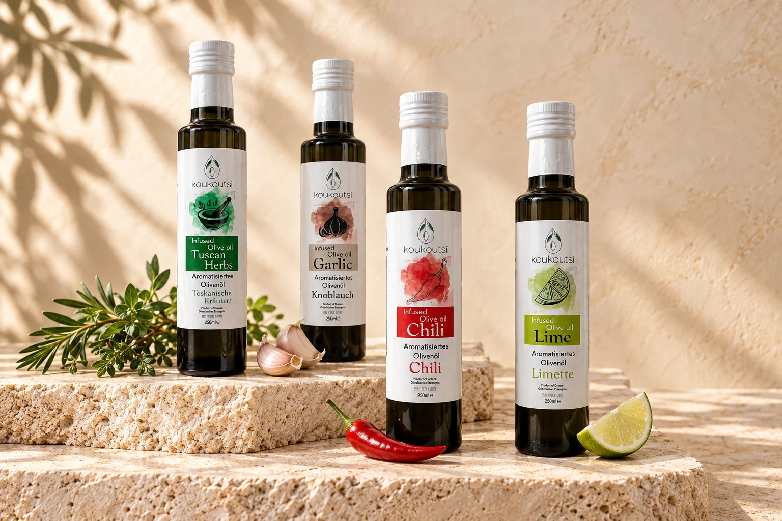Flavoured extra virgin olive oils